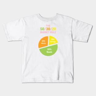 The 50/30/20 Budget Rule | Green Orange Yellow Pink | White Kids T-Shirt